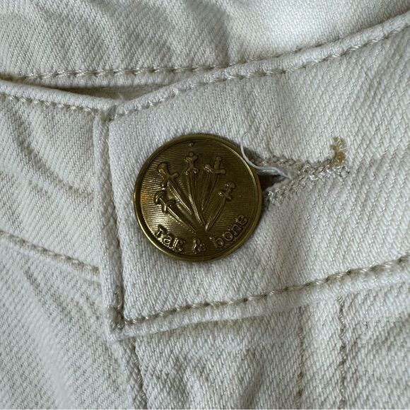 Rag & Bone Dre Low Rise Baggy Boyfriend Jeans Ecru Cream Denim Wide Leg Women 29 - Picture 3 of 9